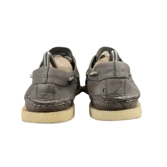 Sperry Mens 8 Top Sider Boat Shoes Classic Leather Lifestyle Preppy 2 Eye Grey